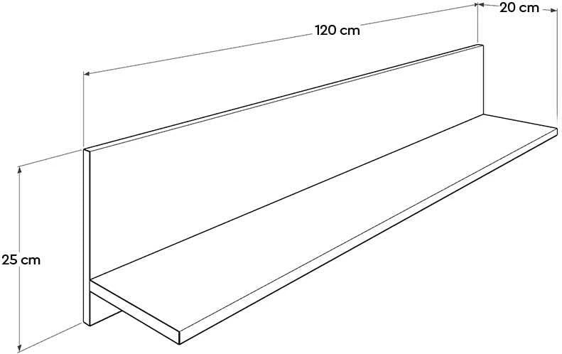 Raf muri, ngjyrë lisi, Hanah Home, Raf-11-Ff-1