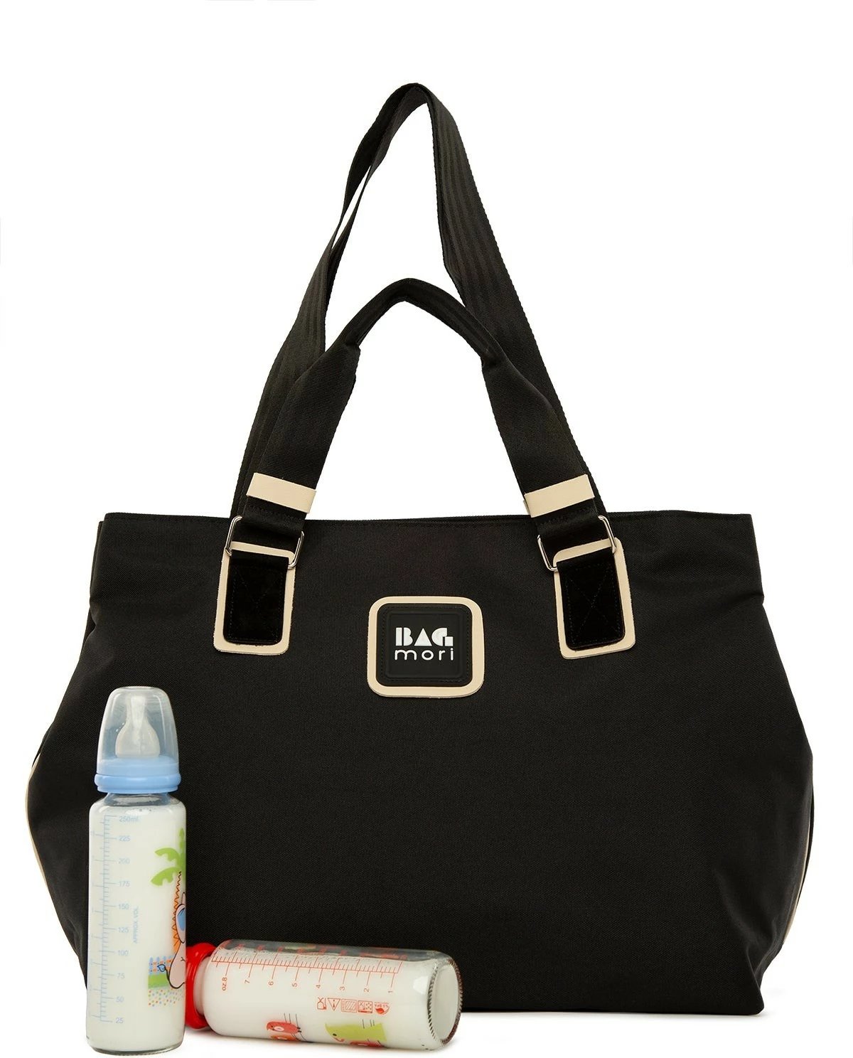 Çantë për pelena, ngjyrë e zezë/bezhë, Zoozie Bags, 44x33x17cm