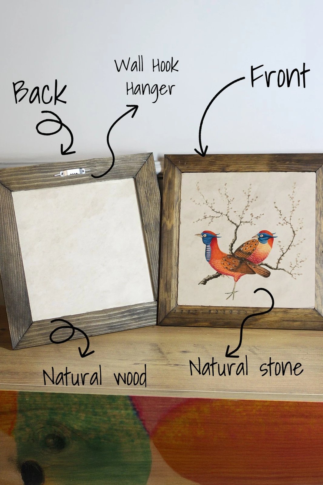 Pikturë dekorative me kornizë, Wallity, Ersytastablo27 - 26, shumëngjyrëshe, 26x26cm