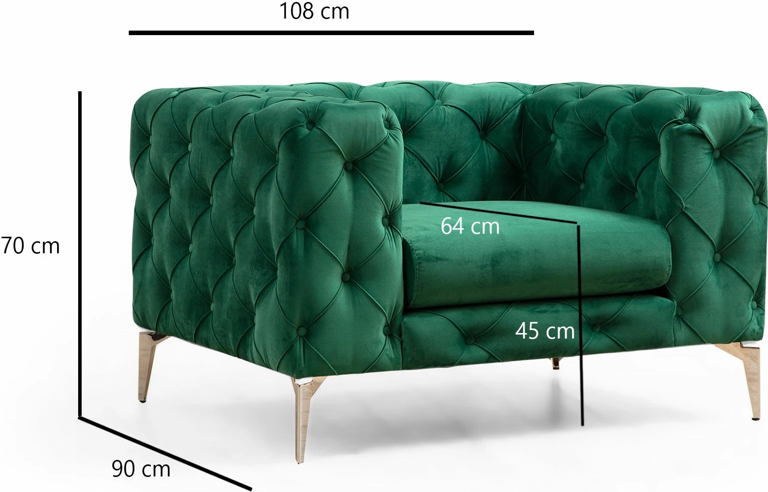 Karrige Wing Como, ngjyrë e gjelbër