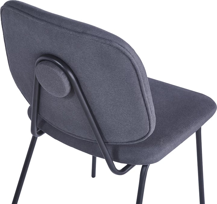 Set 4 karriga Pietro I, material poliestër, këmbë metalike të zeza, ngjyrë antracit, 45x55x82.5cm