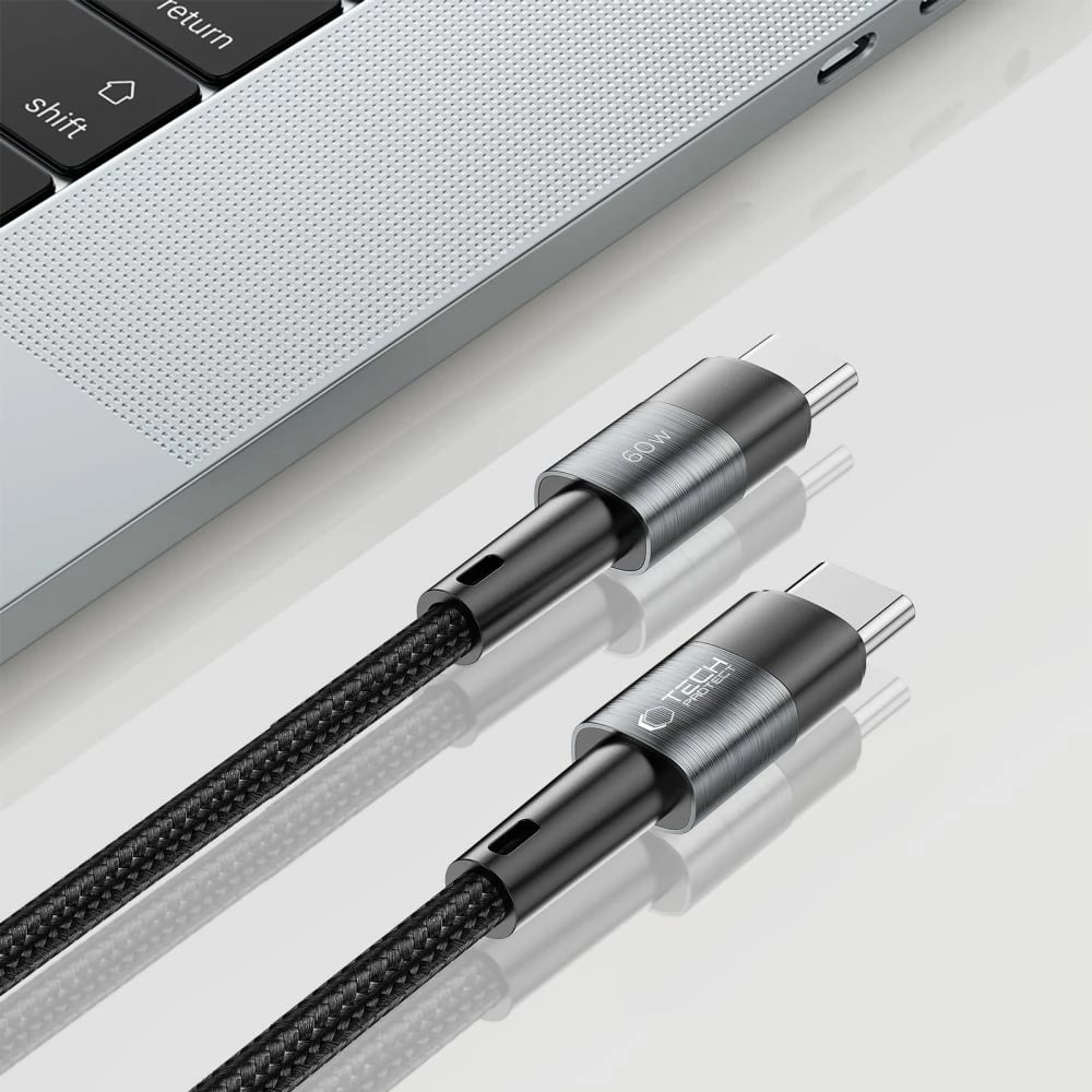 Kabllo USB-C në USB-C Tech-Protect UltraBoost 2m, 60W, Gri