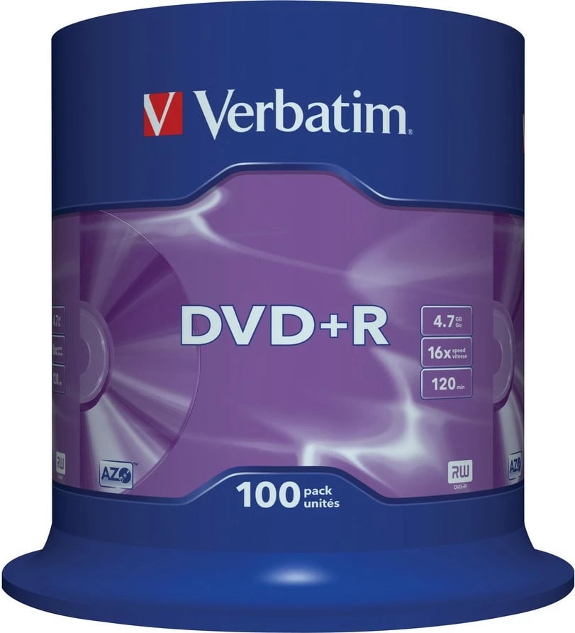 DVD+R Verbatim 43551, 4.7GB, 16x, 100 copë, Cake Box