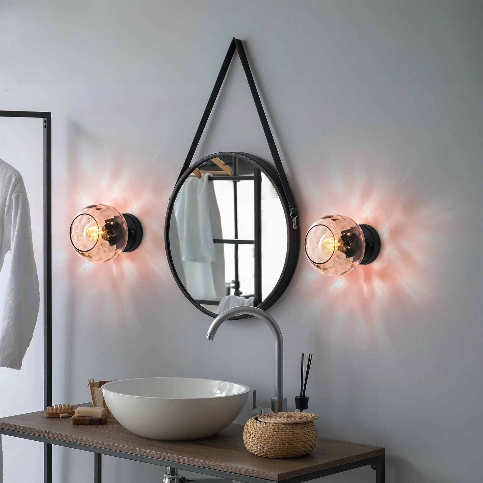 Llambë muri Opviq, Benek - 15 - 14393, rozë dhe e zezë