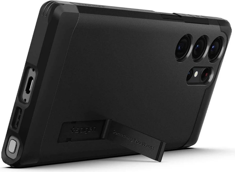 Mbështjellës Spigen Tough Armor për Samsung Galaxy S23 Ultra, i zi