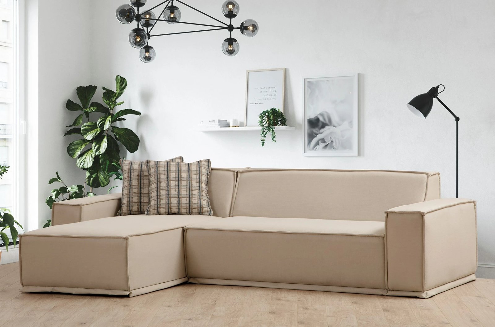 Kënd-sofë Atelier del Sofa, Lego Corner (Chl-2R), krem