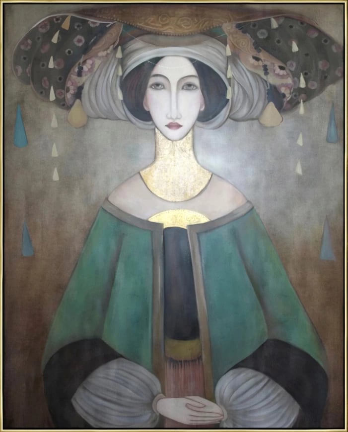 Pikturë dekorative EAST LADY, kanavacë, shumëngjyrëshe, kornizë druri, ar, 80x100x5cm