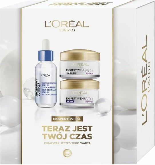 Set për fytyrë për femra L'Oreal Paris Expert Age 60+ Face Serum, Day Cream, Night Cream 30ml+50ml+50ml