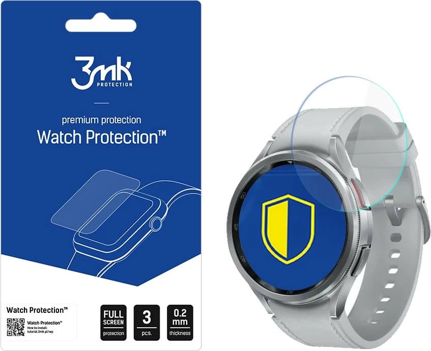Mbrojtës ekrani për orë Samsung Galaxy Watch 6 Classic 47mm, 3mk Protection FlexibleGlass Lite, 3 copë