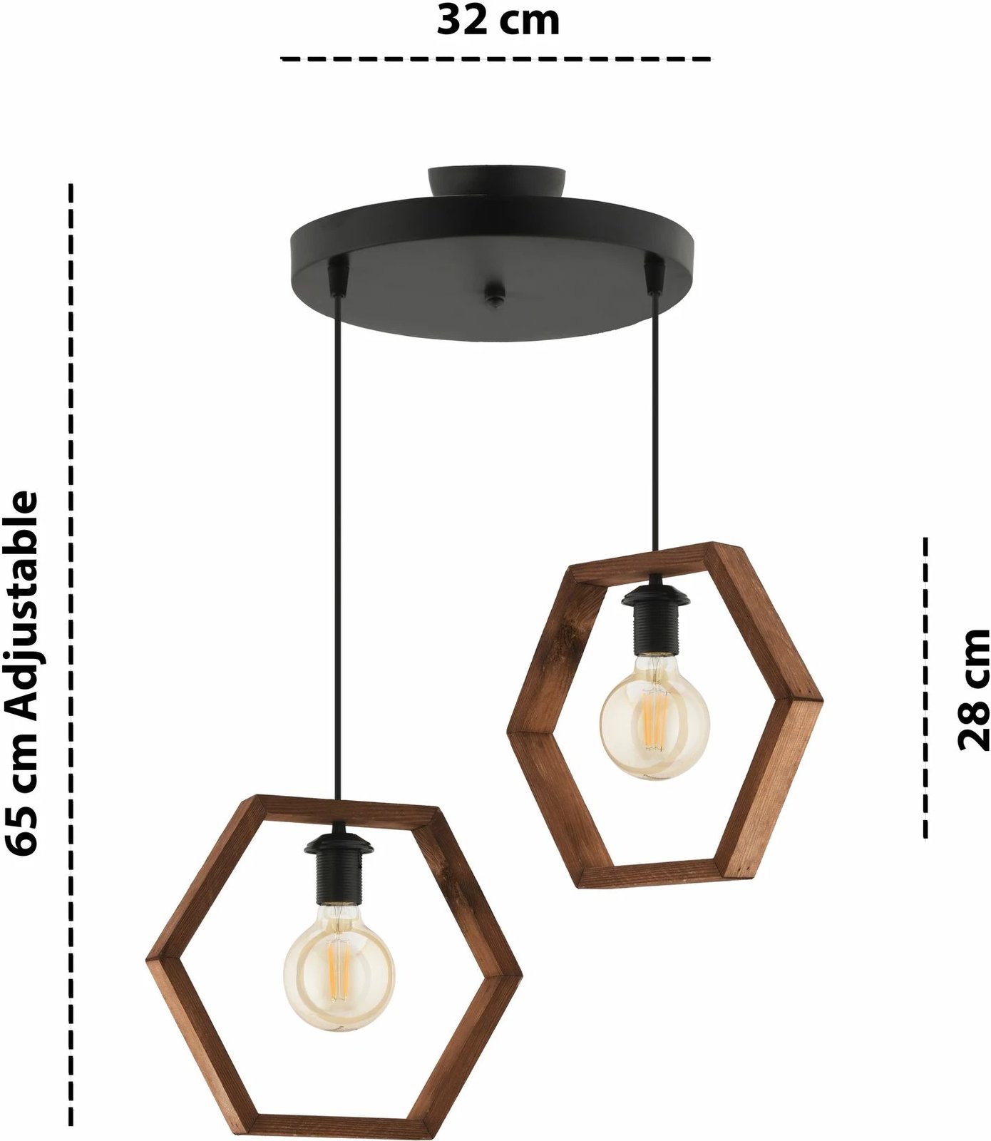 Llambë tavani Opviq, Hexagon Double, ngjyrë kafe e zezë
