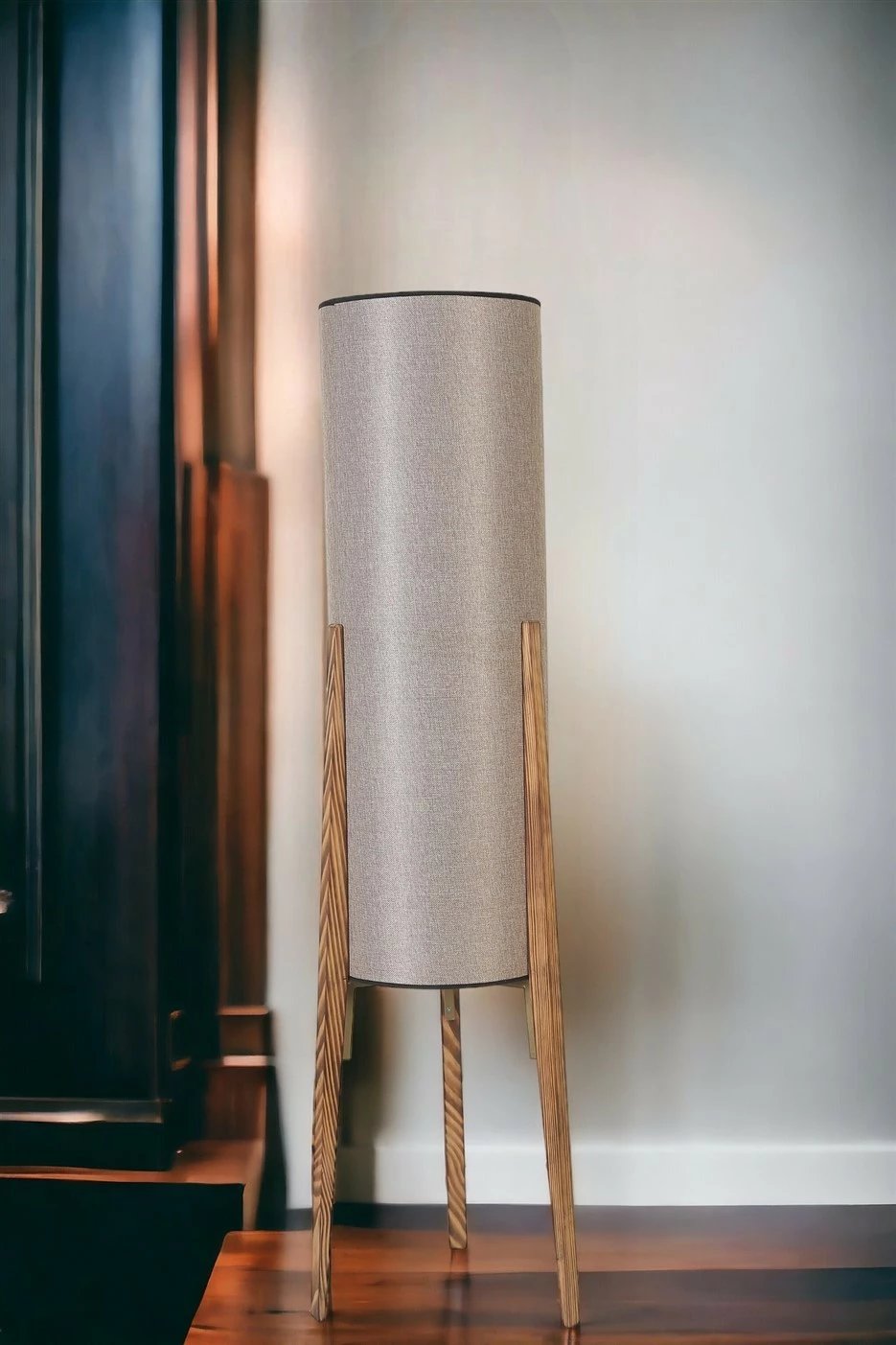 Llambë dyshemeje Opviq, ngjyrë gri, dru, 8834-2