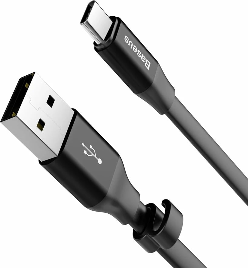 Kabllo Baseus Nimble CATMBJ-01, USB në USB-C, 0.23m, e zezë Kabllo Baseus Nimble CATMBJ-01, USB në USB-C, 0.23m, e zezë