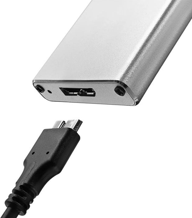 Kasë Qoltec për SSD M.2 SATA/NGFF, USB 3.0, 2TB, Argjend