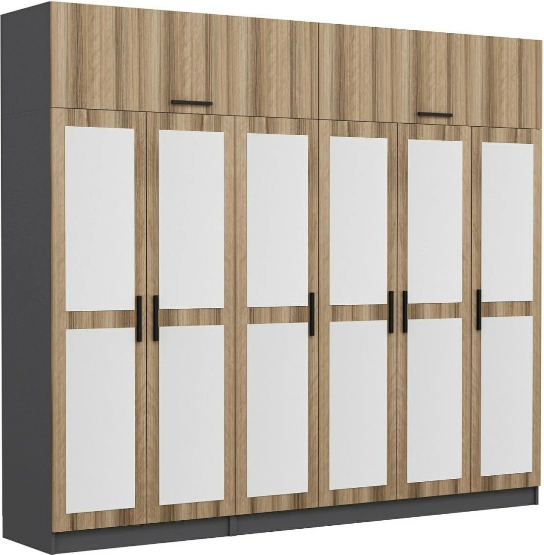 Dollap për rroba, ngjyrë arrë dhe antracit, Skye Decor - 5215