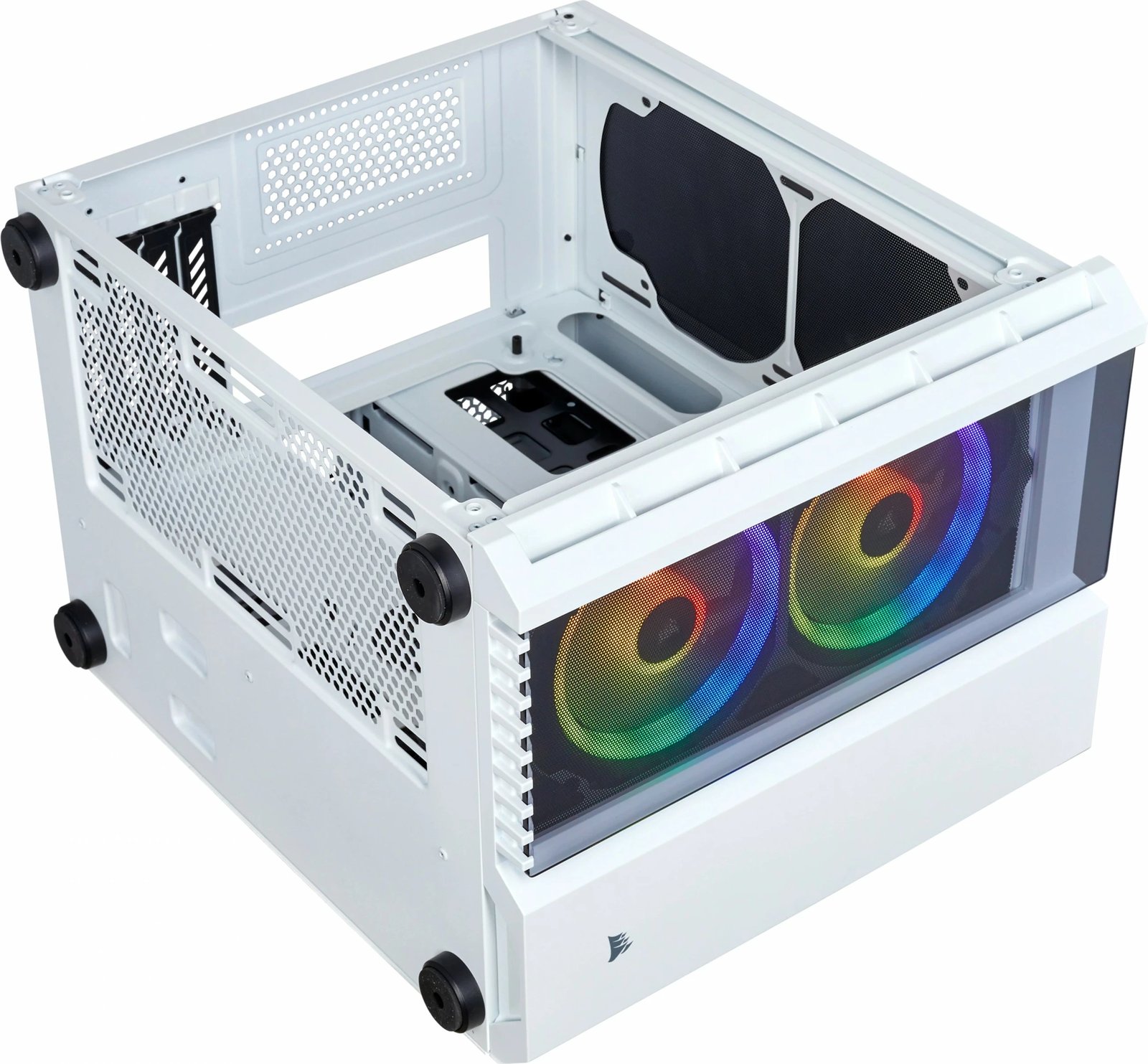 Kasë Corsair Crystal 280X, micro ATX, xham i temperuar, e bardhë Kasë Corsair Crystal 280X, micro ATX, xham i temperuar, e bardhë
