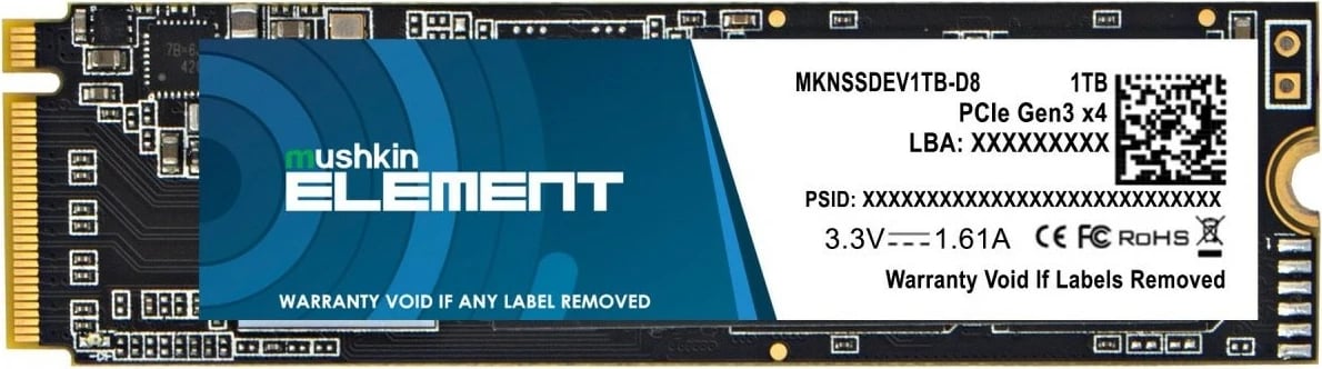 SSD Mushkin Element 1TB NVMe PCIe3.0, M.2