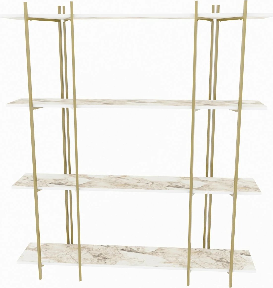 Raft librash Hanah Home, ngjyrë e bardhë dhe ari