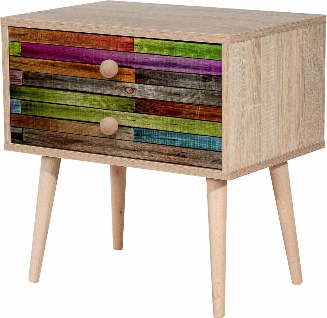 Komodinë natës Hanah Home, dy sirtarë, 726, ngjyrë lisi Sonoma