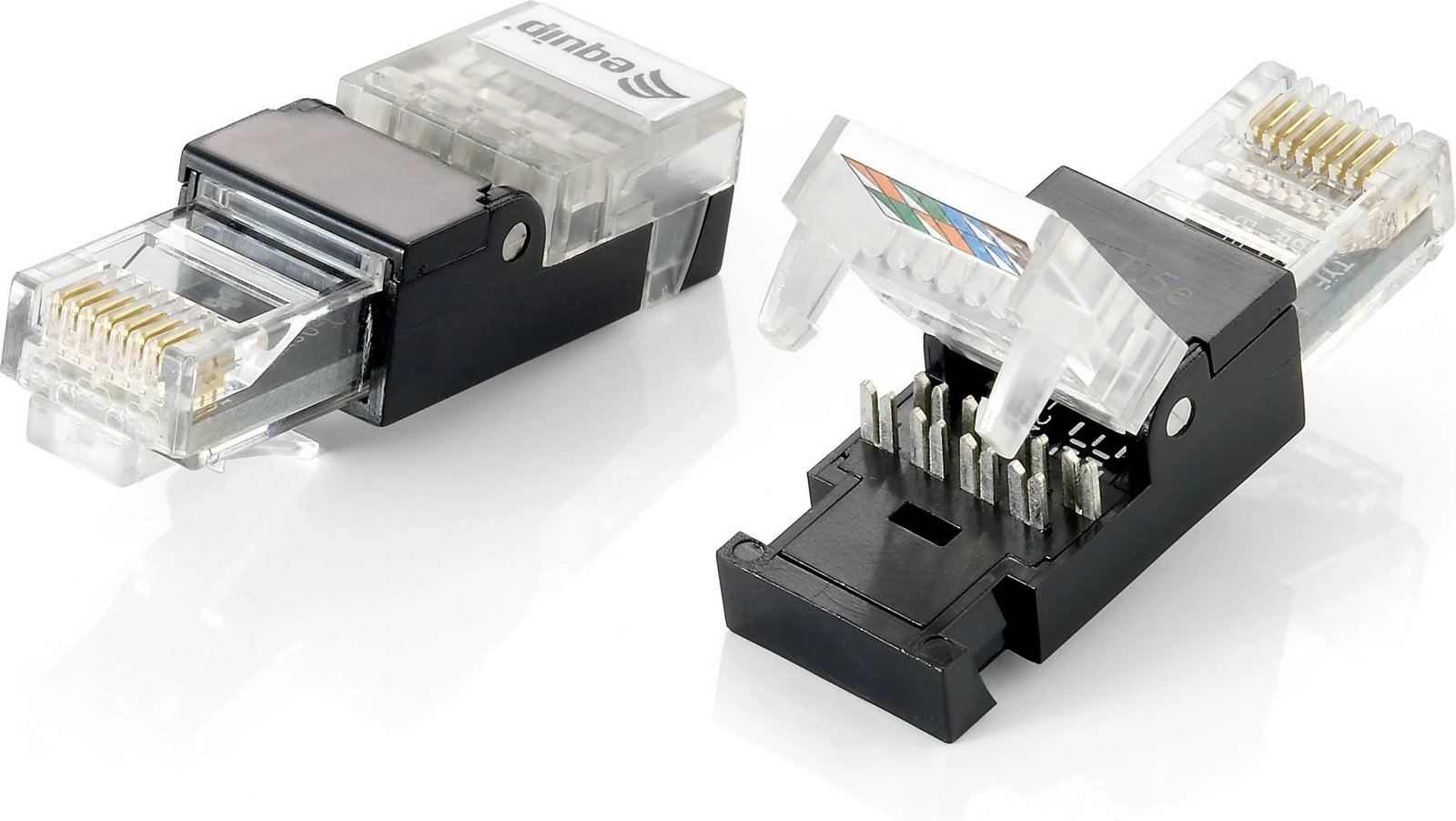 Plug rrjeti RJ-45, Equip, Cat5e, pa vegla, polikarbonat, zi/transparente
