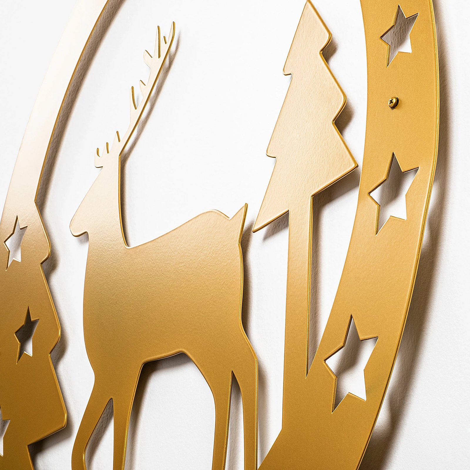 Aksesor dekorativ metalik për mur, Wallity, XMASGOLD - 032, ngjyrë ari, 60x60cm