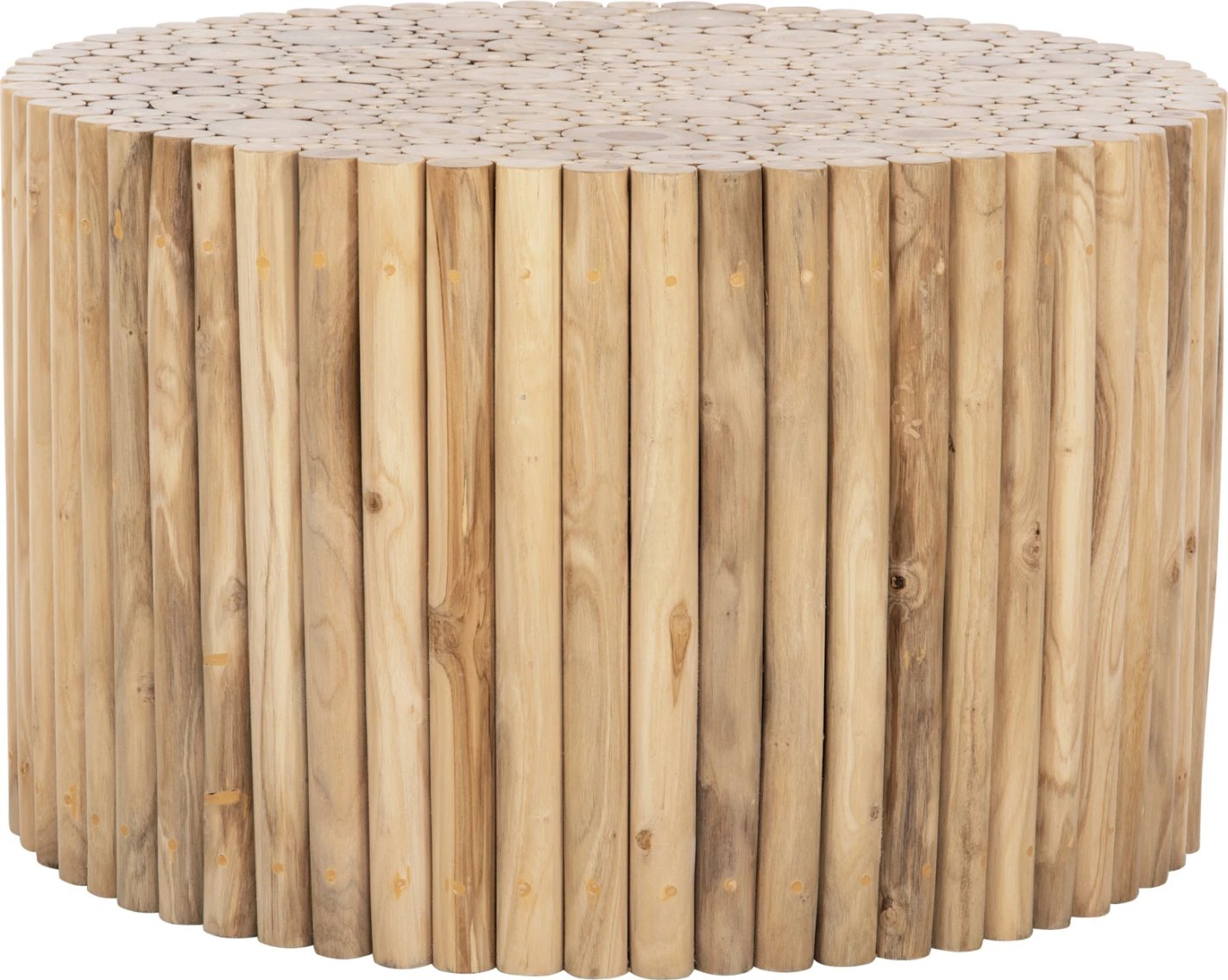 Tavolinë kafeje e rrumbullakët COOTER FH9863 degë TEAK - NATYRALE Φ80x50Hcm