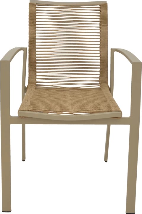 Karrige me krahë Jonian, e grumbullueshme, alumin-textilene, ngjyrë natyrale, 57x63x83cm