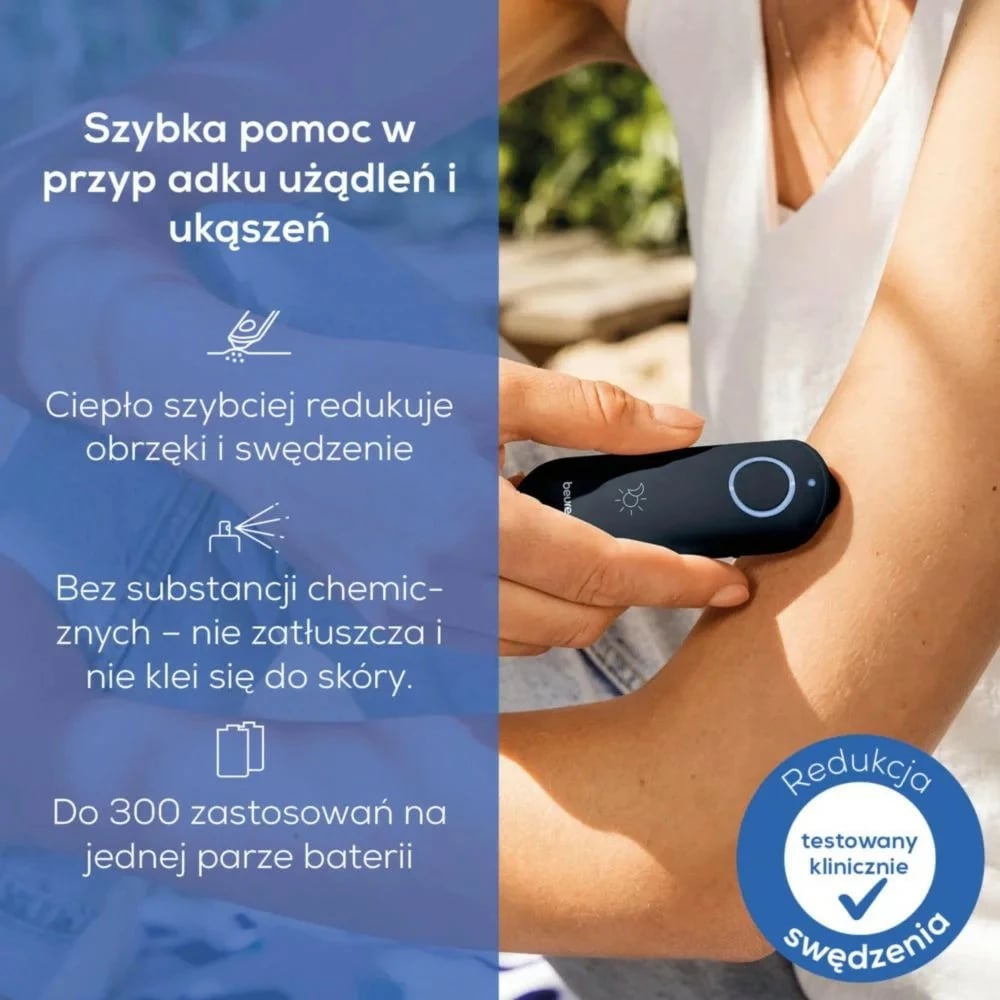 Pajisje lehtësuese pickimesh insektesh, Beurer BR90, 2 programe, dritë orientuese, fikje automatike, e zezë