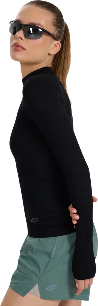 Maicë me mëngë të gjata për femra 4F, e zezë