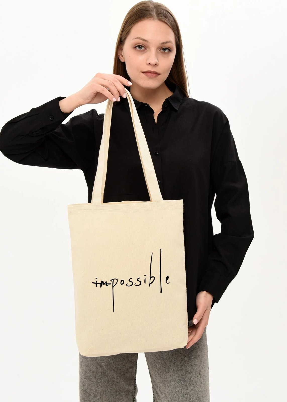 Çantë tote Zoozie Bags, krem, 35x40x8cm