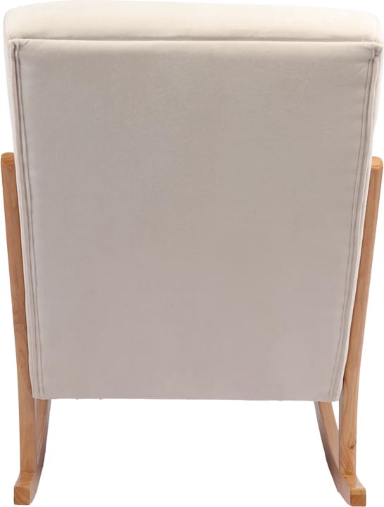 Karrige lëkundëse Edeldy, material krem, këmbë ngjyrë natyrale, 102x66x99cm