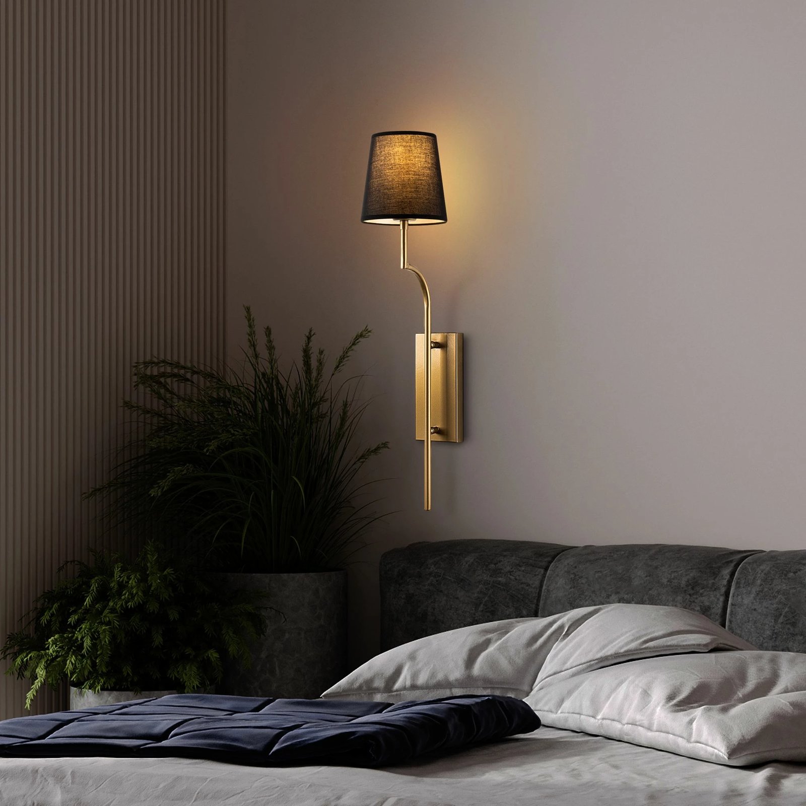 Llambë muri Opviq, Lumora - 15331, trup metalik, ngjyrë ari dhe e zezë