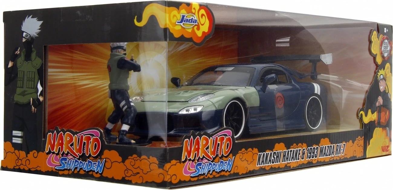 Makine model Jada Toys Mazda RX-7 1:24 me figurë Kakashi Hatake, Naruto Shippuden, Jeshile/Kaltër Makine model Jada Toys Mazda RX-7 1:24 me figurë Kakashi Hatake, Naruto Shippuden, Jeshile/Kaltër