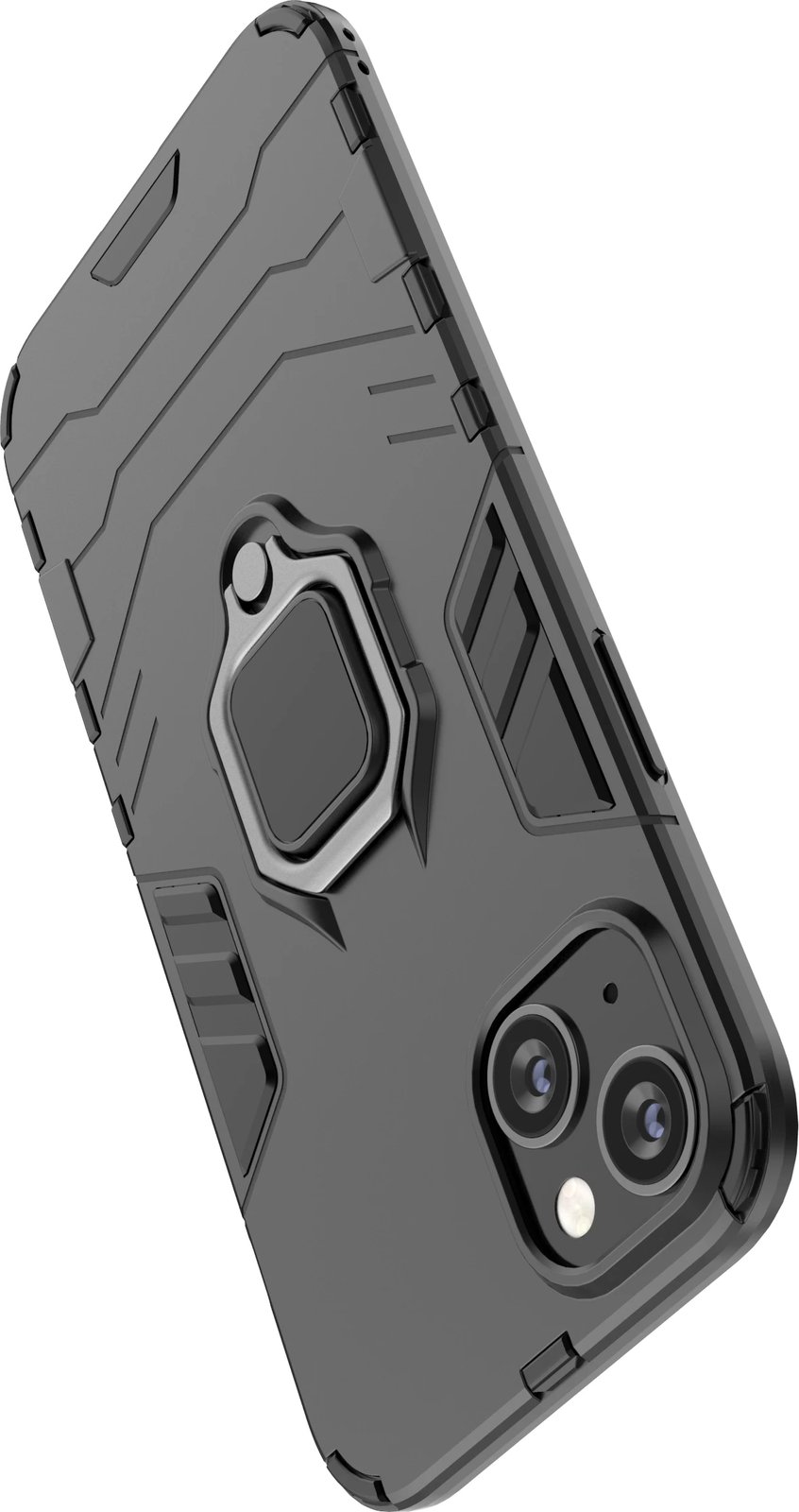 Mbështjellës Hurtel Ring Armor për iPhone 14 Pro Max, me unazë mbajtëse, e zezë