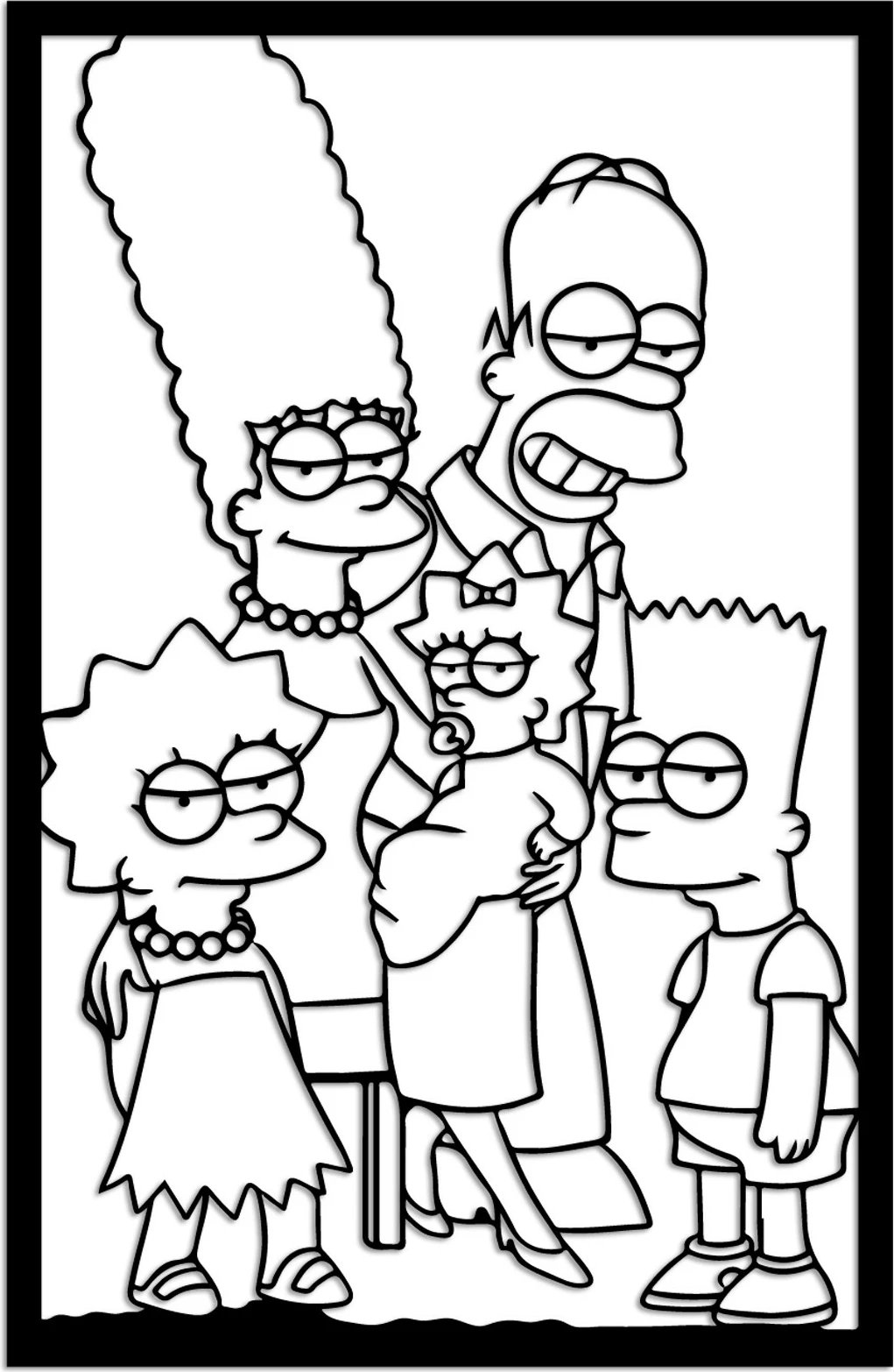 Aksesor dekorativ metalik për mur, Wallity, Sımpson 6, ngjyrë e zezë, 40x62cm