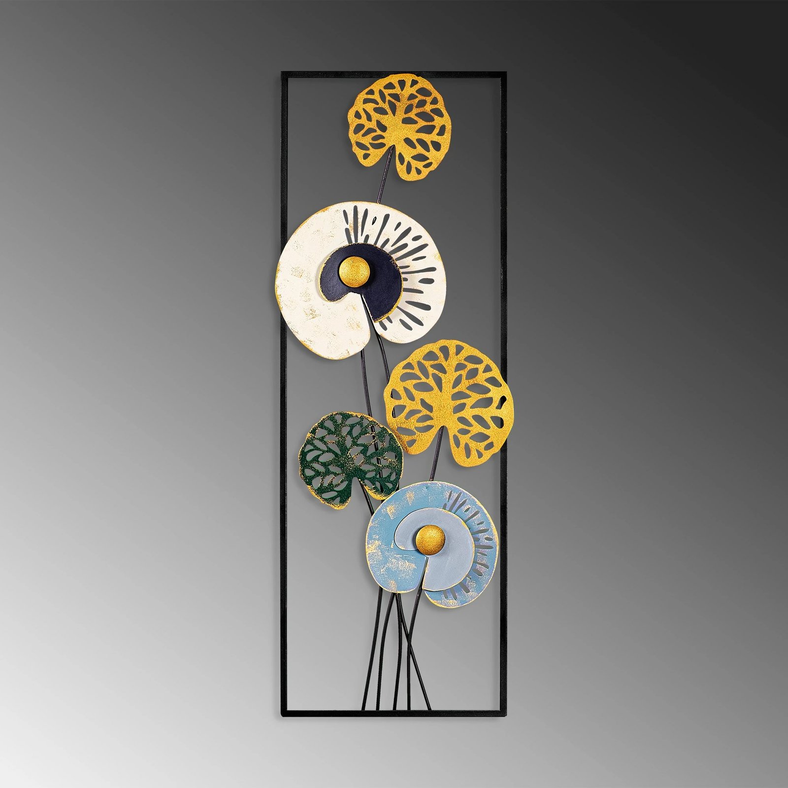 Aksesor dekorativ metalik për mur, Wallity, Grape Vine 3 (3), shumëngjyrësh, 32x90x4cm