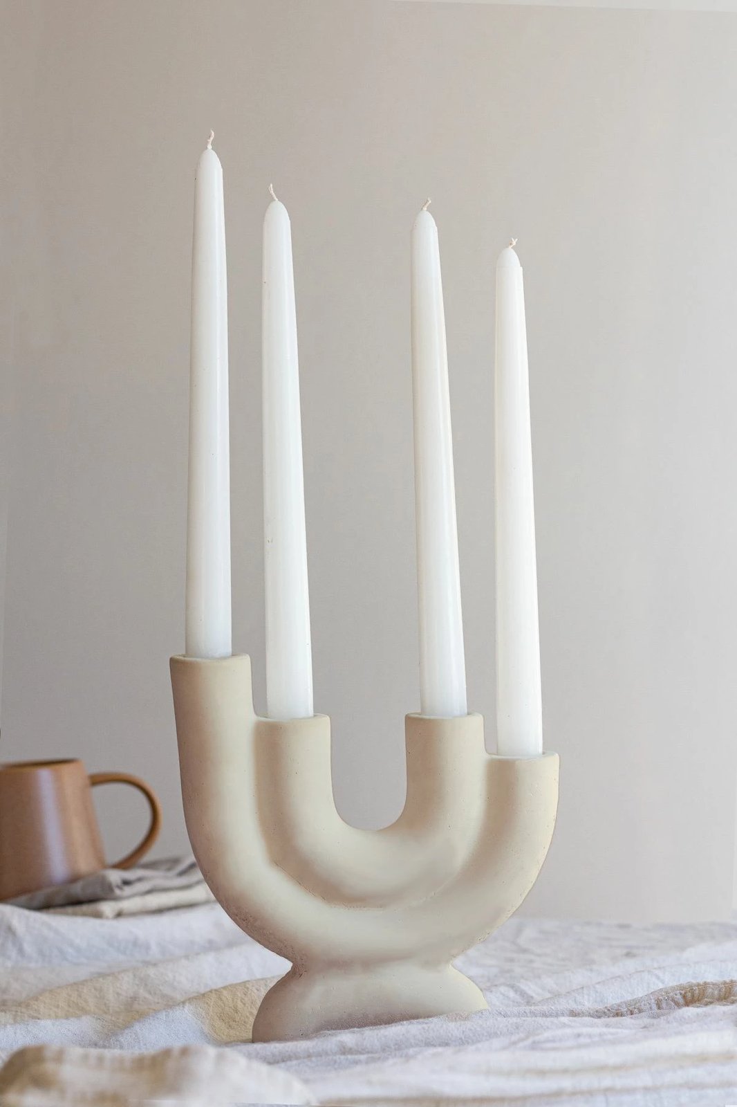 Set qirinjsh prej betoni, 5 copë, Evila Originals, katër krahë, bezhë v2