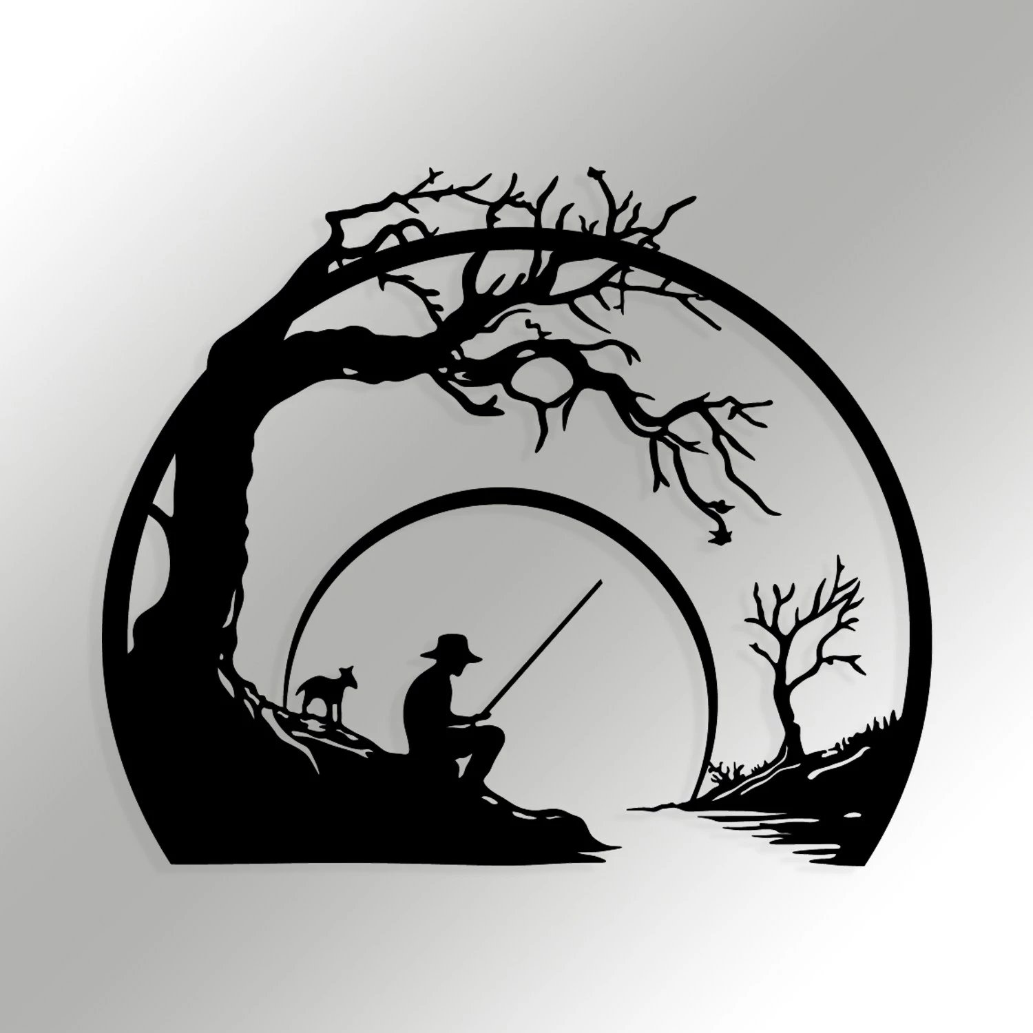 Aksesor dekorativ metalik për mur, Wallity, Bienvenidos, ngjyrë e zezë, 54x45.5cm