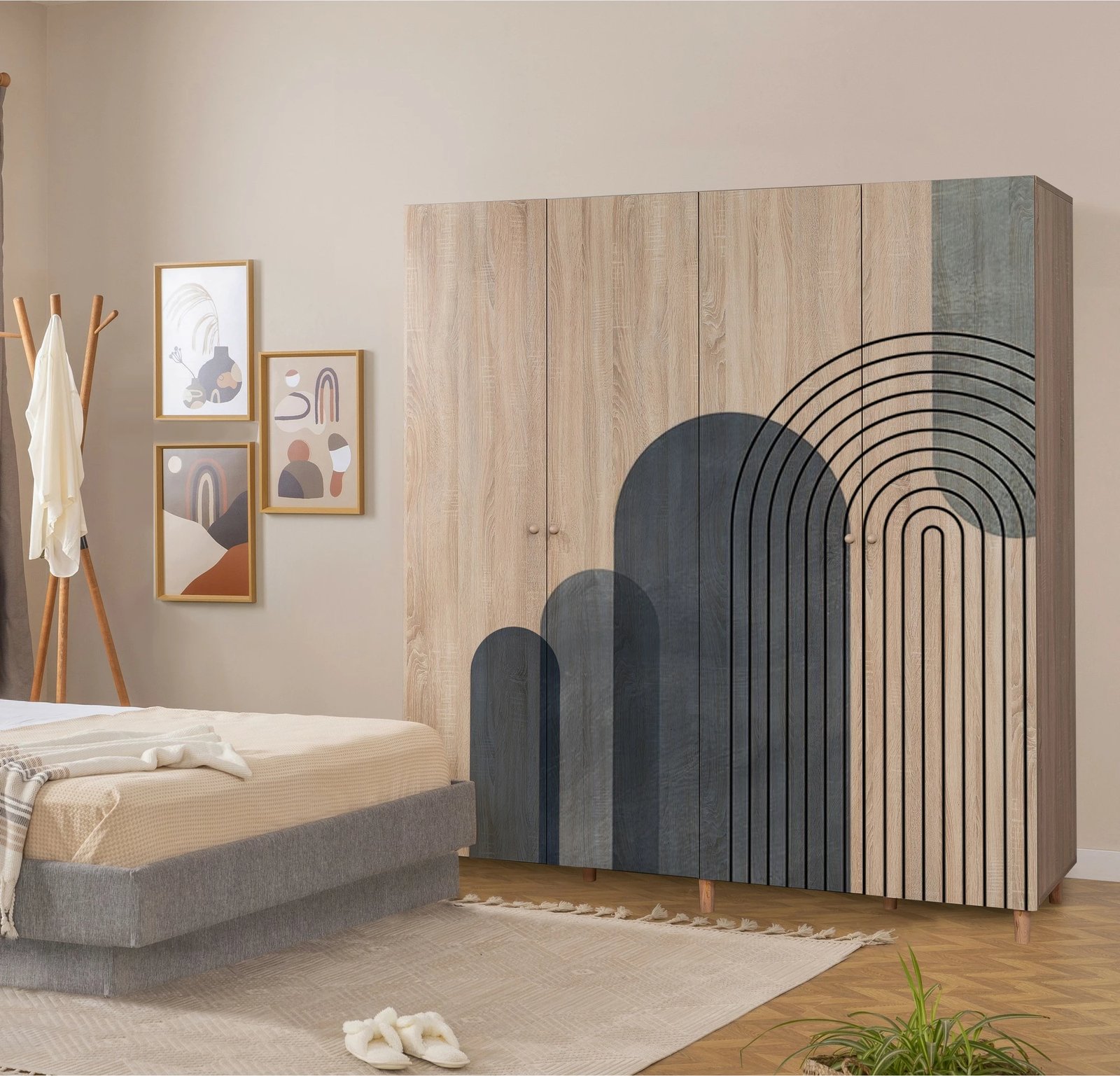 Dollap rrobash Sonomo, Skye Decor, Loni 4 -973, 180x192x52 cm