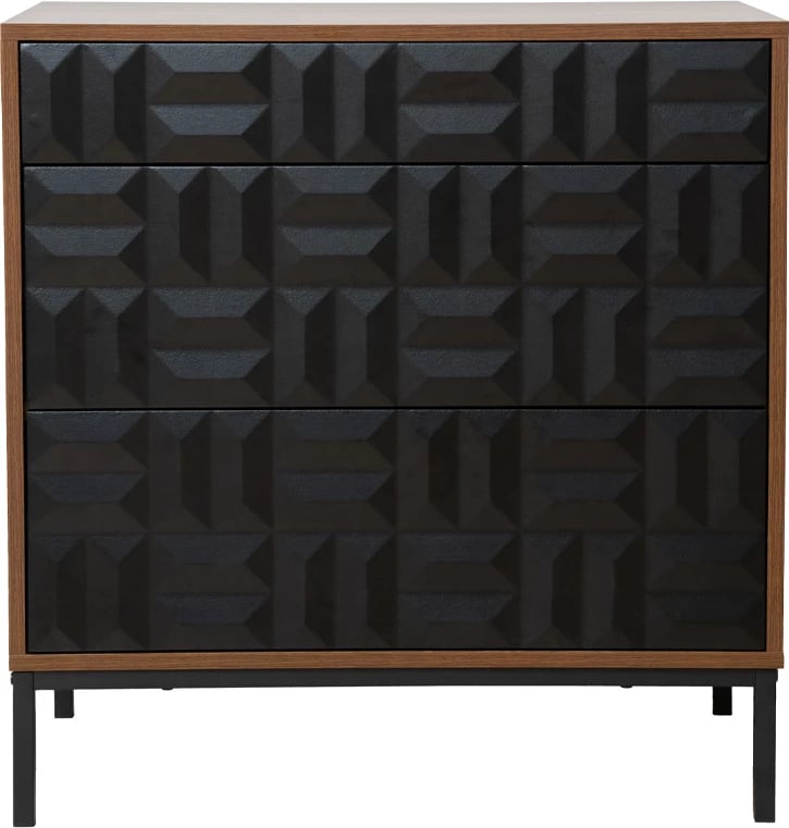 Komodë Zuma, ngjyrë arre e zezë, 75.5x40x79cm