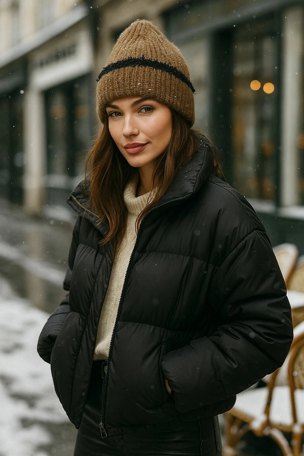 Beretë për gra, ngjyrë kafe, Jumeon, Bere1143