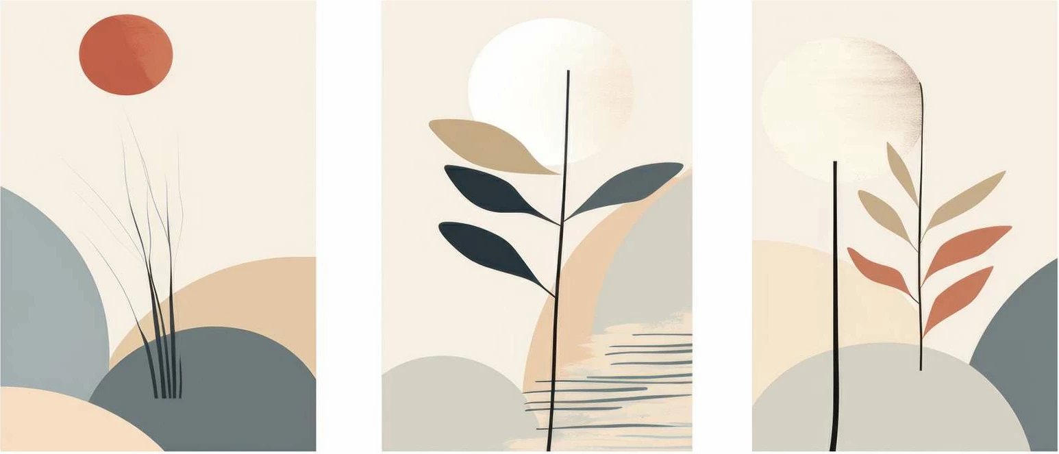 Pikturë dekorative me kornizë MDF (3 copë), Wallity, Mp3-00110, 21x30