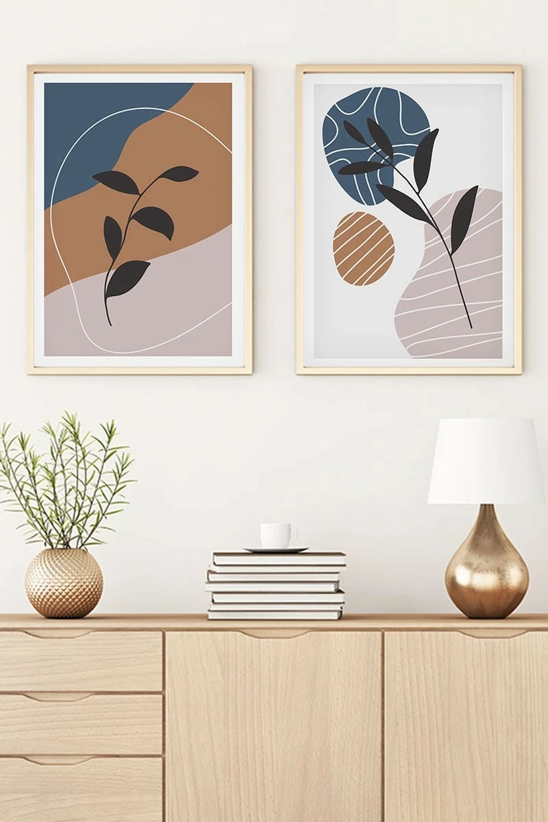 Pikturë dekorative me kornizë MDF (2 copë), Wallity, Huhu41, 30x40cm