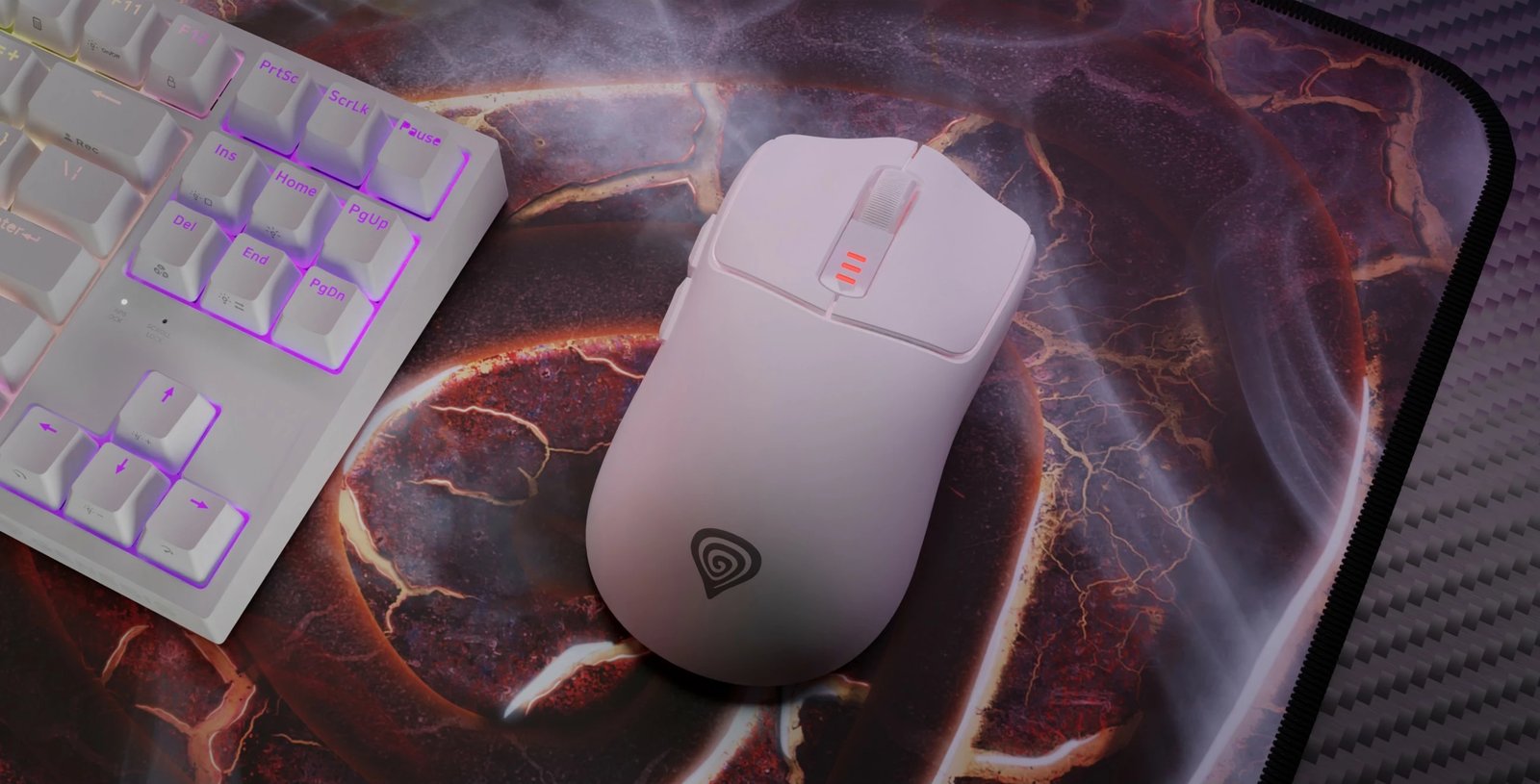 Maus gaming Genesis Zircon 500, wireless, 10000 DPI, i bardhë