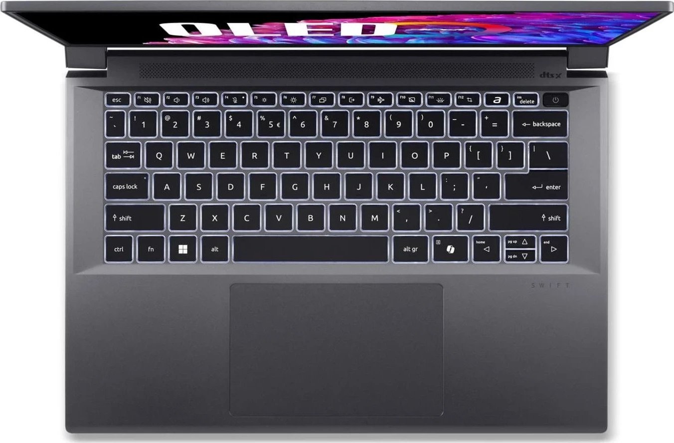 Laptop Acer Swift X SFX14-72G, Ultra 5 125H, 14.5" OLED, 32GB, 512GB, Win11, RTX 3050, Gri