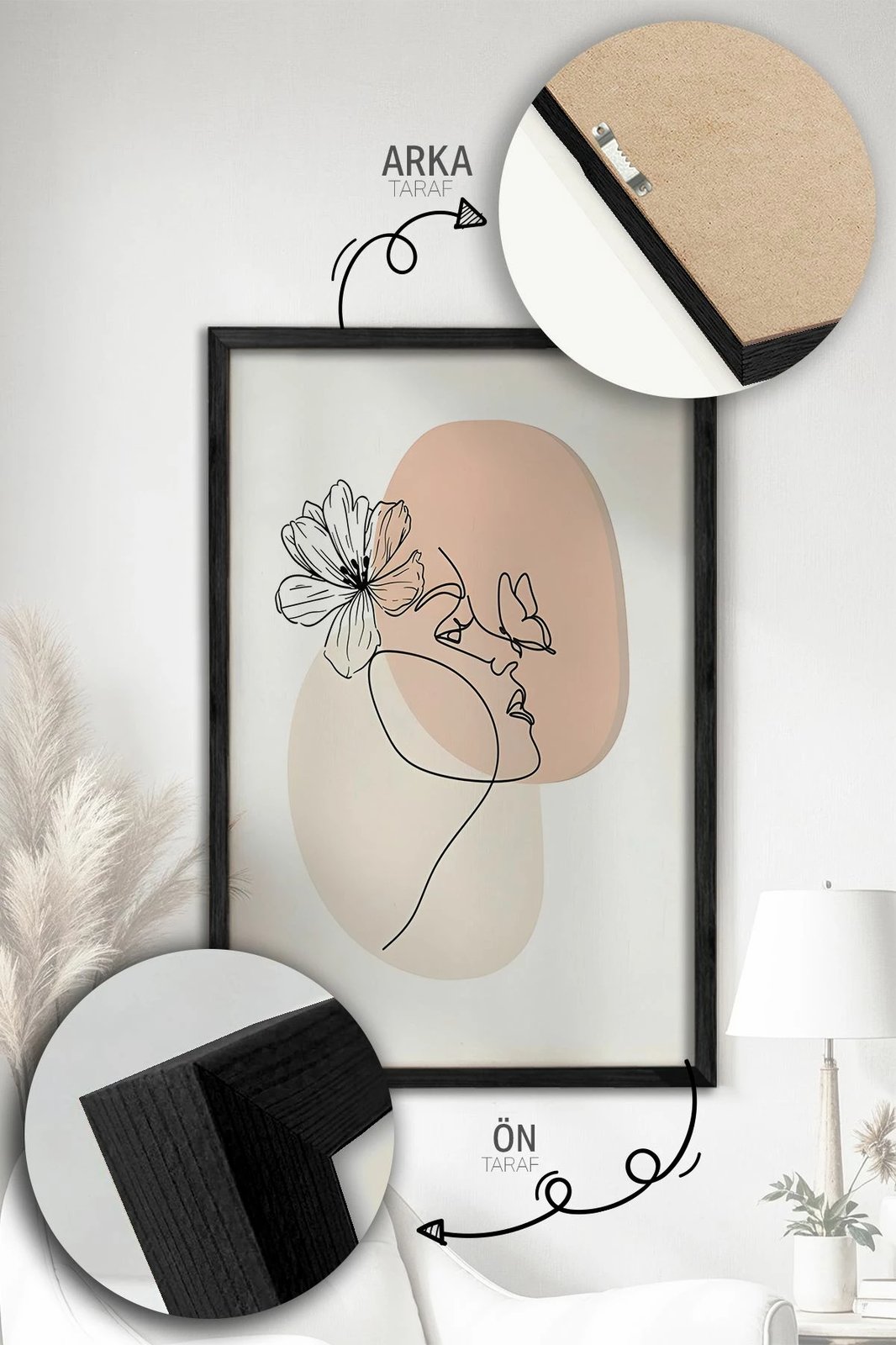 Set pikturash dekorative me kornizë (3 copë), Wallity, Artvmodel22-Sıyah