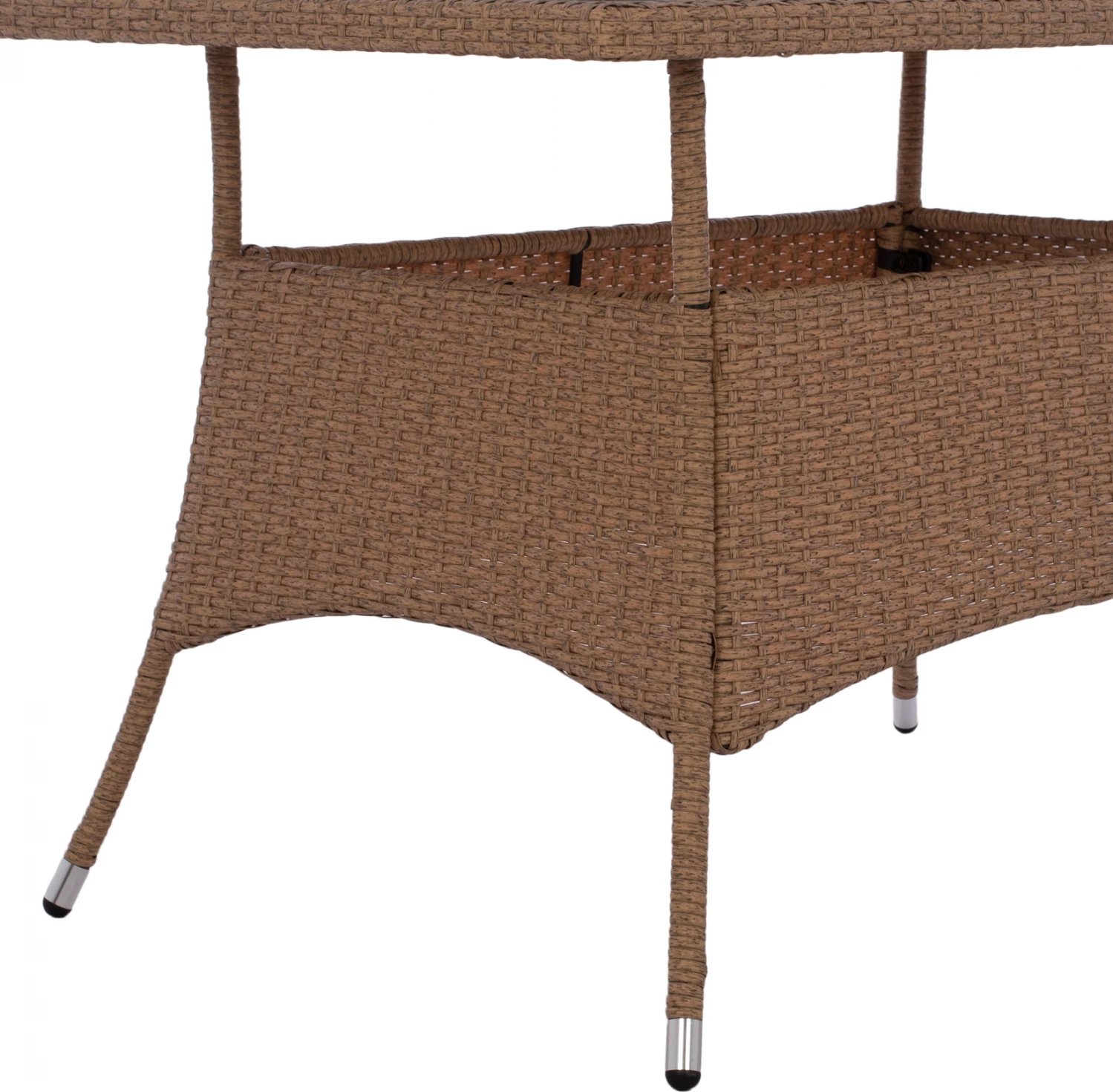 Tavolinë ushtarake metalike, rattan, ngjyrë bezhë-kafe, FH5141.32, 120x70x75 cm