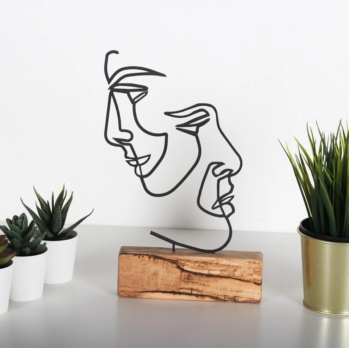 Objekt dekorativ Aberto Design, M-035, metal i zi, bazë druri