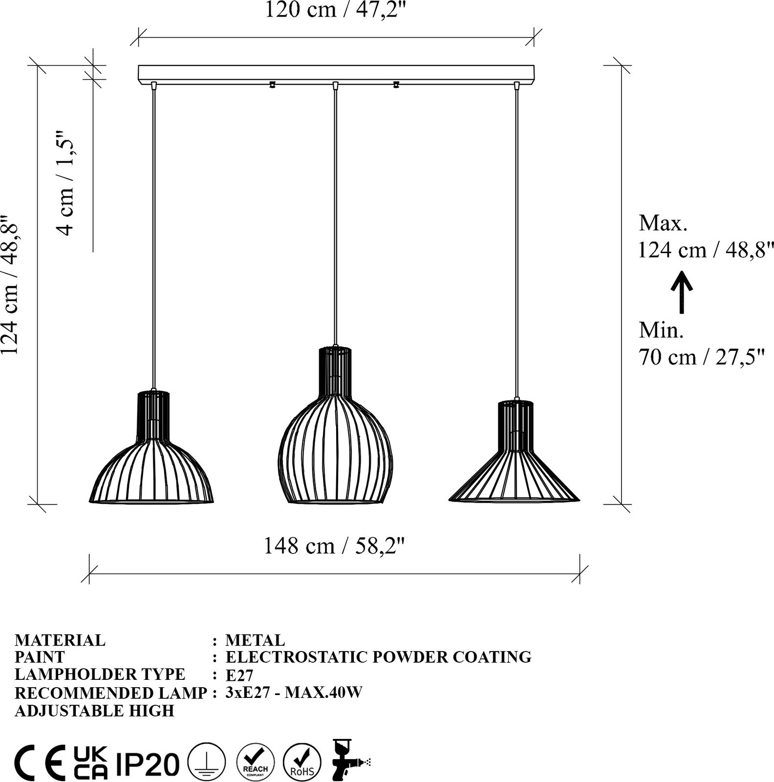 Llambë tavani Opviq Tabut, ngjyrë ari, MR-768-1