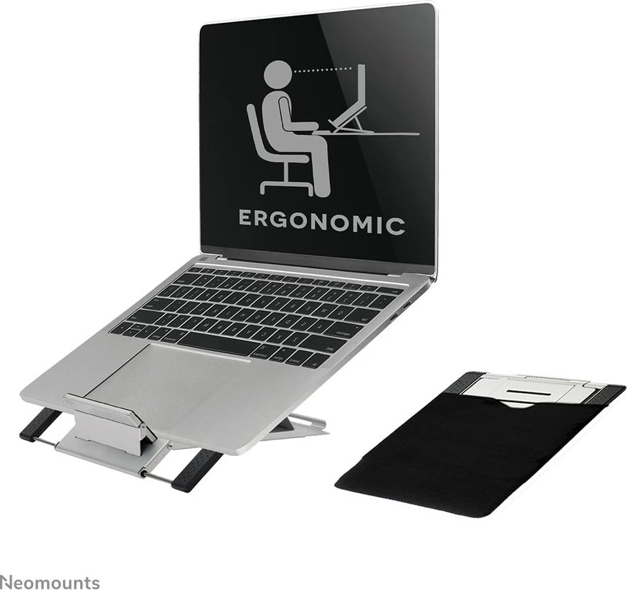 Mbajtës laptopi Neomounts NSLS100, alumini, i palosshëm, për 10-22 inç, argjend