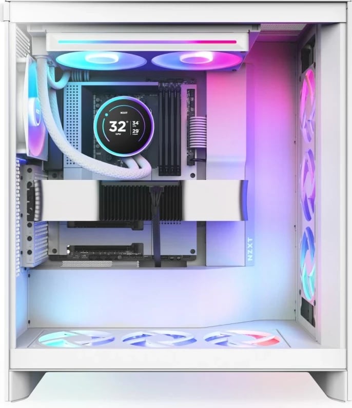 Kasë ftohëse me ujë NZXT Kraken Elite 280 RGB, 2x14 cm, LCD, e bardhë